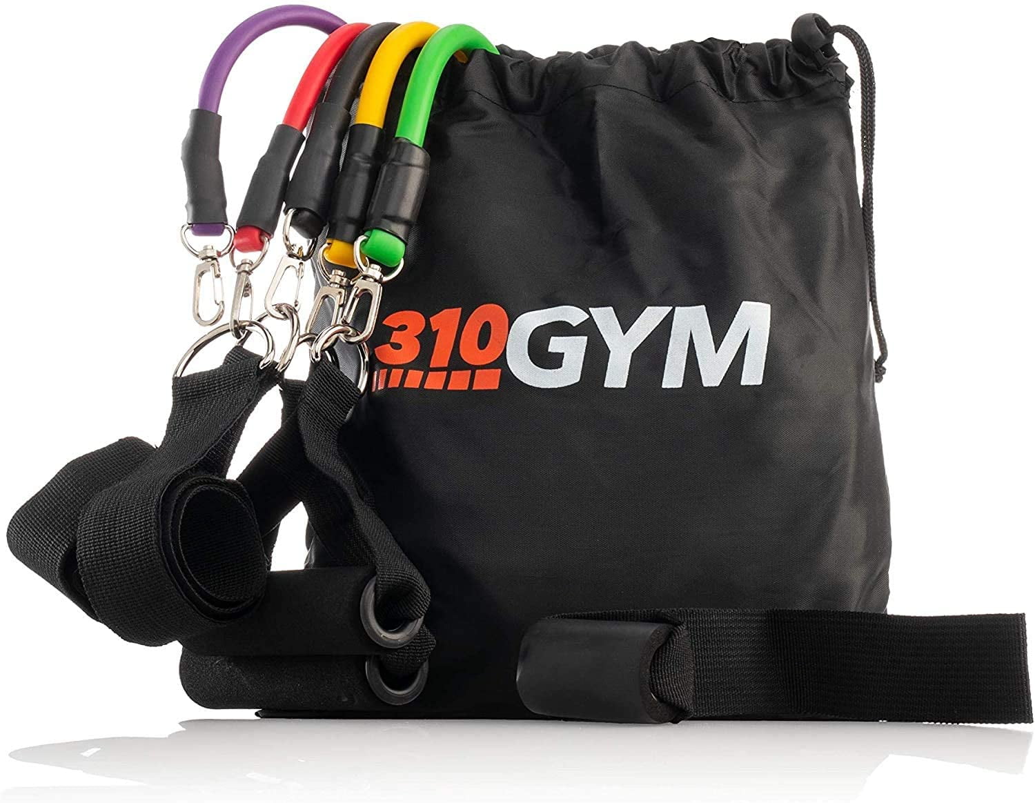Resistance Band Set with Handle and Carrying Bag by 310 Nutrition