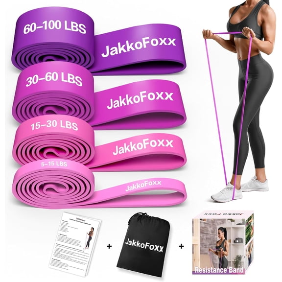 Resistance Bands,4 Set Pull Up Bands,Stretching Assist Bands Set for Men & WomenPortable Exercise, Muscle Training,Physical Therapy,Exercise Workout Bands for Working Out