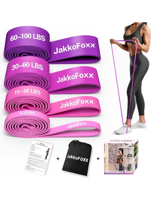 Resistance Bands,4 Set Pull Up Bands,Stretching Assist Bands Set for Men & WomenPortable Exercise, Muscle Training,Physical Therapy,Exercise Workout Bands for Working Out