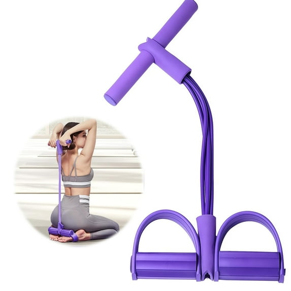 Resistance Bands 8 Tube Elastic Yoga Pedal Puller Multifunction Tension Rope Natural Latex Tension Rope Fitness Equipment,for Abdomen/Waist/Arm/Leg Stretching and Slimming Training Purple