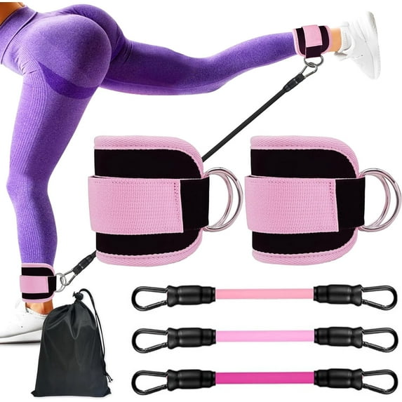 Resistance Bands with Cuffs, Ankle Bands for Working Out, Home Fitness Equipment for Legs and Glutes, Exercise Bands for Butt Lift Women, Achieve Stronger and Firmer Lower Body