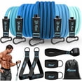 thumbnail image 1 of Resistance Bands, Exercise Bands with Handles, Fitness Bands, Workout Bands with Door Anchor and Ankle Straps, for Heavy Resistance Training, Physical Therapy, Shape Body, Yoga, Home Workout Set, 1 of 6