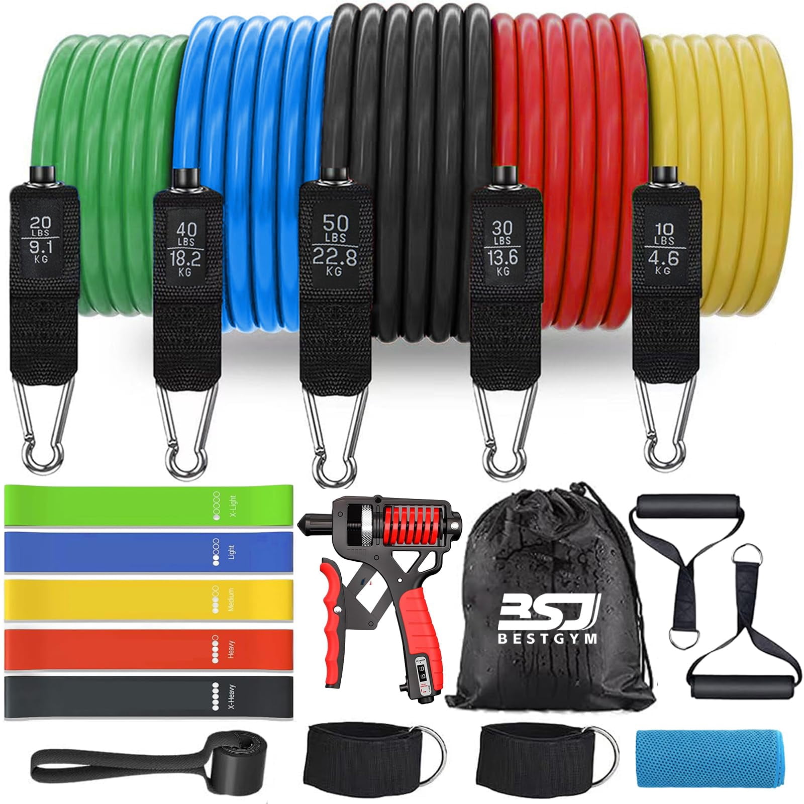 Resistance Bands,Exercise Bands,Resistance Bands for Working Out with Handles for Men and Women,Workout Bands with Door Anchor and Ankle,Strength Training Home Gym Equipment