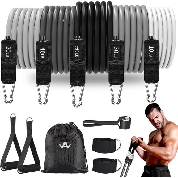 Resistance Bands, Exercise Bands,Resistance Bands for Working Out, Work Out Bands with Handles for Men and Women Fitness, Strength   Gym Equipment