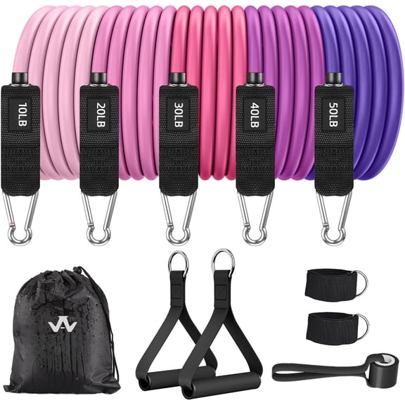 Resistance Bands, Exercise Bands,Resistance Bands for Working Out, Work Out Bands with Handles for Men and Women Fitness, Strength   Gym Equipment