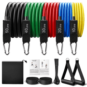Resistance Bands Exercise Bands Workout Bands - Up to 150lb, Indoor and Outdoor Bands with Door Anchor and Handles for Strength, Slim, Yoga, Home Gym Equipment for Men/Women