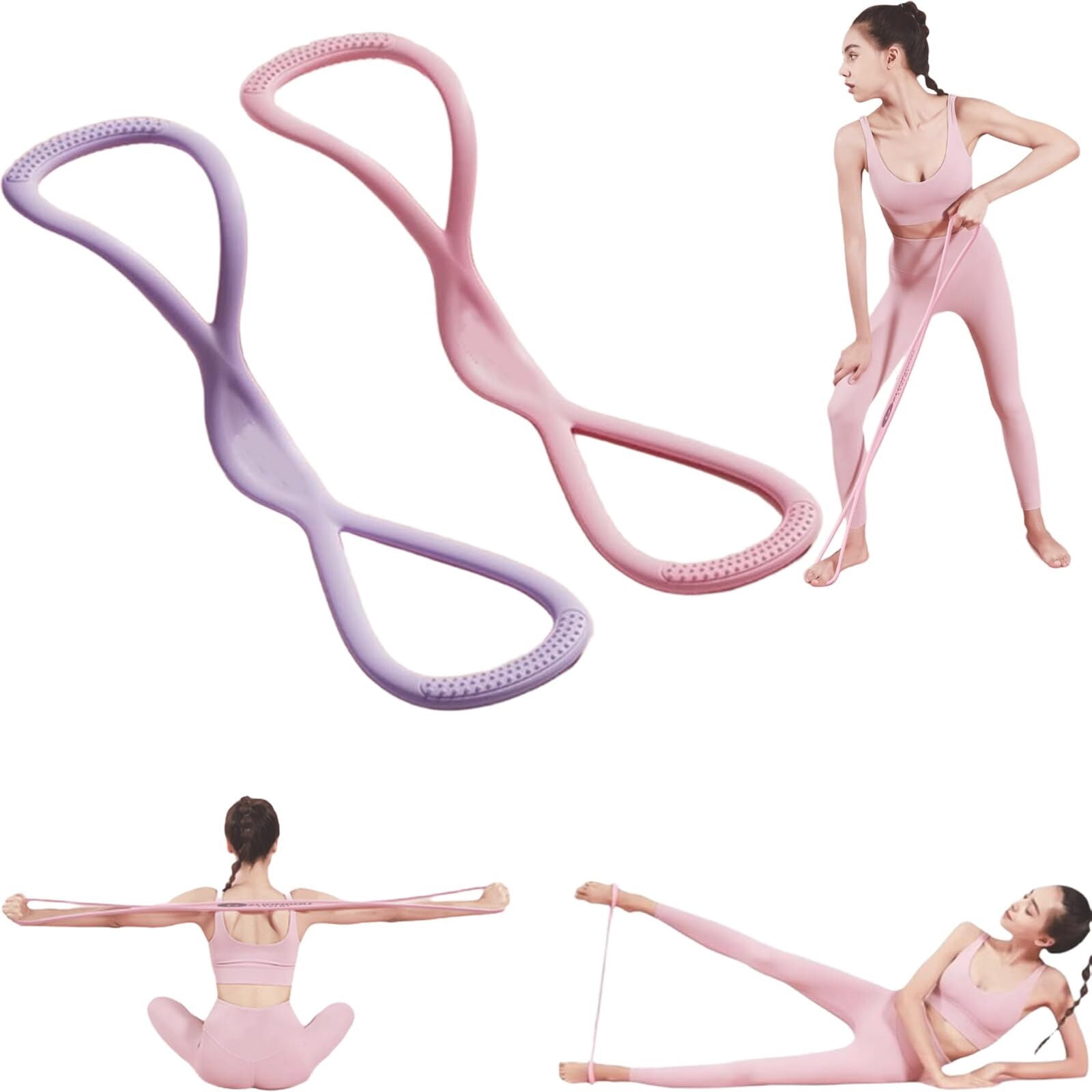 Resistance Bands, Figure 8 Exercise Bands for Women Men, Figure 8 Resistance Band, Keep Resistance Band Figure 8, Exercise Bands for Strength Training, Yoga, Pilates, Elastic Pull Bands