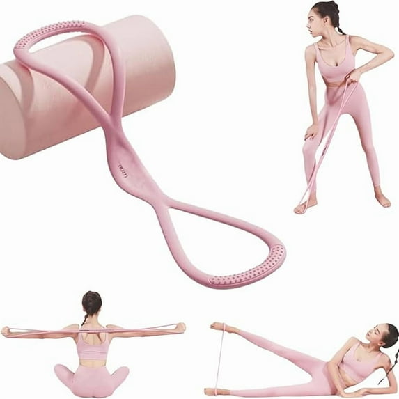 Resistance Bands, Figure 8 Exercise Bands for Women Men, Figure 8 Resistance Band, Keep Resistance Band Figure 8, Exercise Bands for Strength Training, Yoga, Pilates, Elastic Pull Bands (Pink 25p)