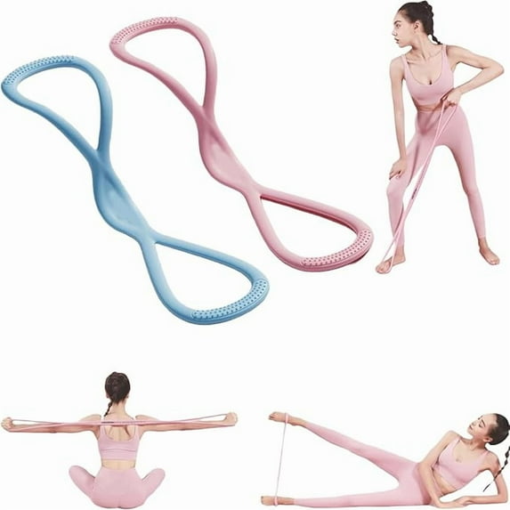 Resistance Bands, Figure 8 Exercise Bands for Women Men, Figure 8 Resistance Band, Keep Resistance Band Figure 8, Exercise Bands for Strength Training, Yoga, Pilates, Elastic Pull Bands (B+P 25p)