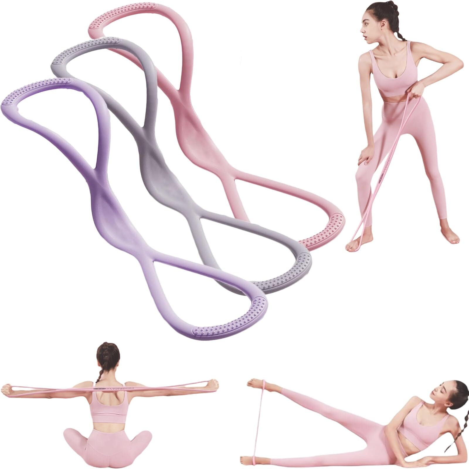 Resistance Bands, Figure 8 Exercise Bands for Women Men, Figure 8 Resistance Band, Keep Resistance Band Figure 8, Exercise Bands for Strength Training, Yoga, Pilates, Elastic Pull Bands