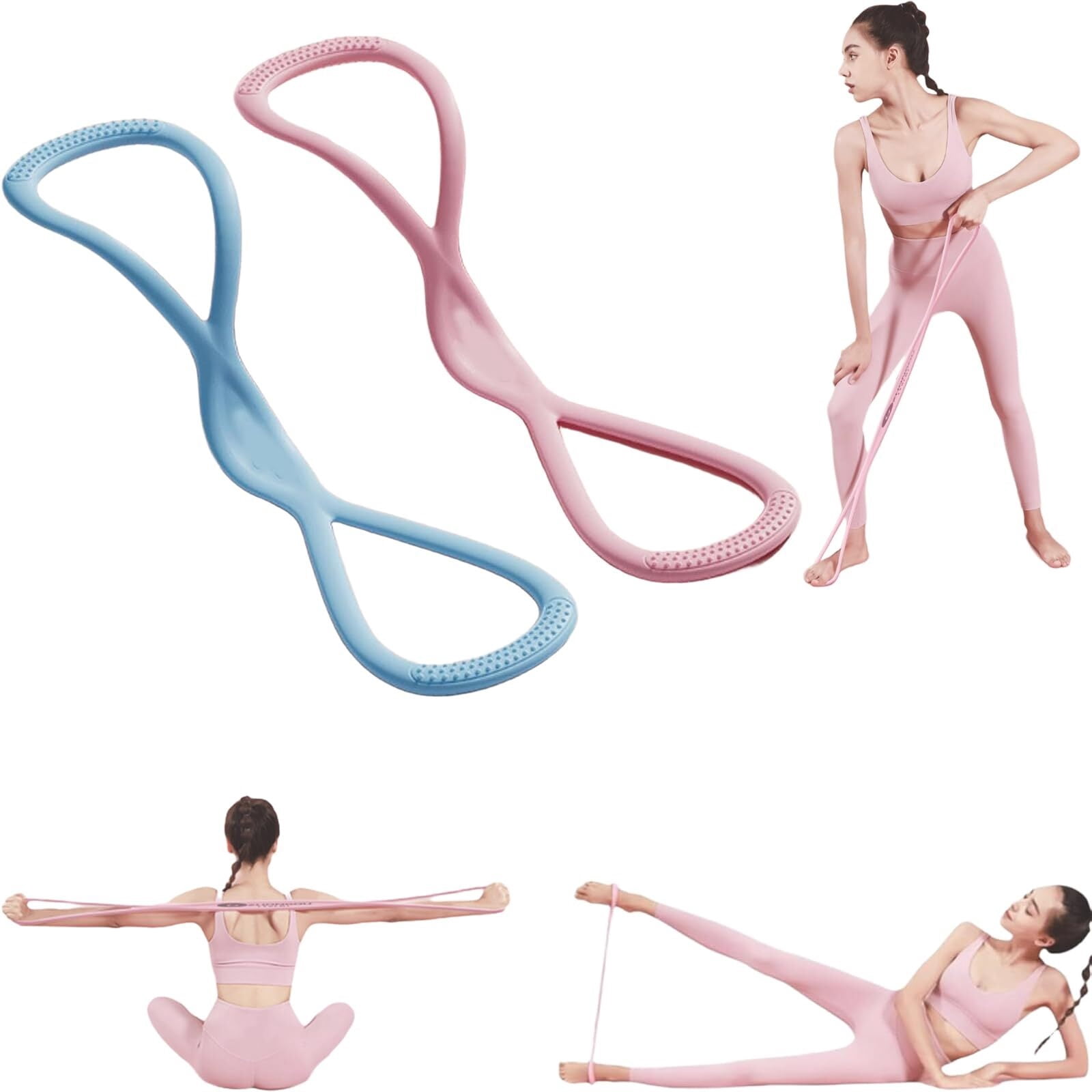 Resistance Bands, Figure 8 Exercise Bands for Women Men, Figure 8 Resistance Band, Keep Resistance Band Figure 8, Exercise Bands for Strength Training, Yoga, Pilates, Elastic Pull Bands