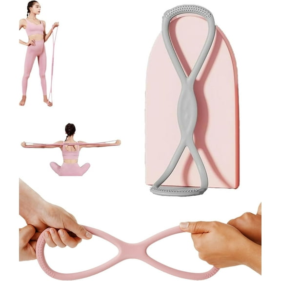 Resistance Bands, Figure 8 Resistance Band for Women & Men - 25lb Silicone Pull Rope for Shoulder, for Shoulder, Back & Arm Workout, Home Gym,Yoga – Toning,Posture Correction