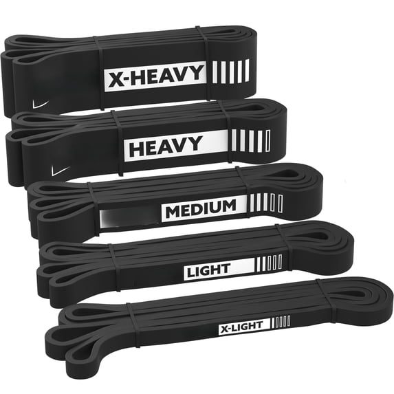Resistance Bands For Working Out Men And Women - Set Of 5 Pull Up Strength Exercise With Handles Door Anchor Bar Options Home Gym