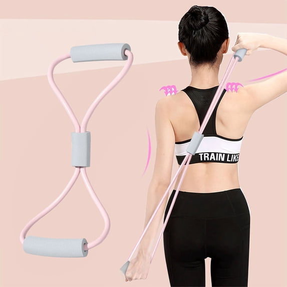 Resistance Bands with Handles Figure 8 Fitness Exercise Bands Resistance for Arm Shoulder Leg Stretch Elastic Bands for Exercise Workouts Training Flexibility Pulling Rope