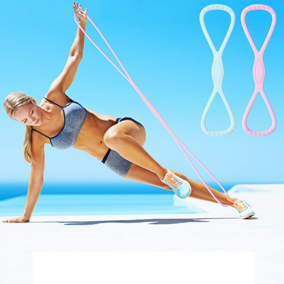 Resistance Bands with Handles Figure 8 Fitness Exercise Bands Resistance for Arm Shoulder Leg Stretch Elastic Bands for Exercise Workouts Training Flexibility Pulling Rope
