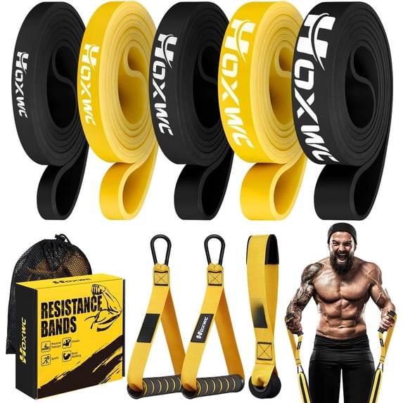 Resistance Bands, Heavy Duty Pull Up Resistance Band with Door Anchor, Handles, Exercise Bands for Working Out Men&Women, Ideal for Pull Up, , Physical , and Workouts