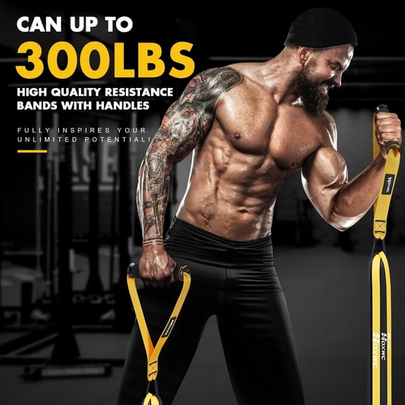 Resistance Bands, Heavy Duty Pull Up Resistance Band with Door Anchor, Handles, Exercise Bands for Working Out Men & Women