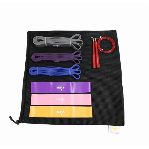 Resistance Bands & Jump Rope Bundle - Cardio & Strength Training Kit for Home Gym, Physical Therapy, Mobility & Recovery - Variable Resistance Levels, Portable Fitness Accessories Default