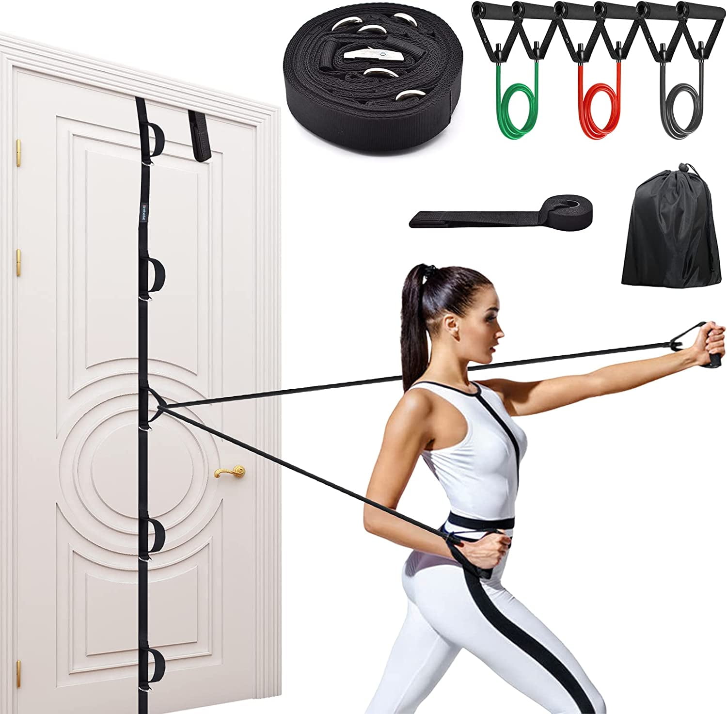 Brebebe Door Anchor Strap for Resistance Bands Exercises, Multi Point  Anchor Gym Attachment for Home Fitness, Portable Door Band Resistance  Workout