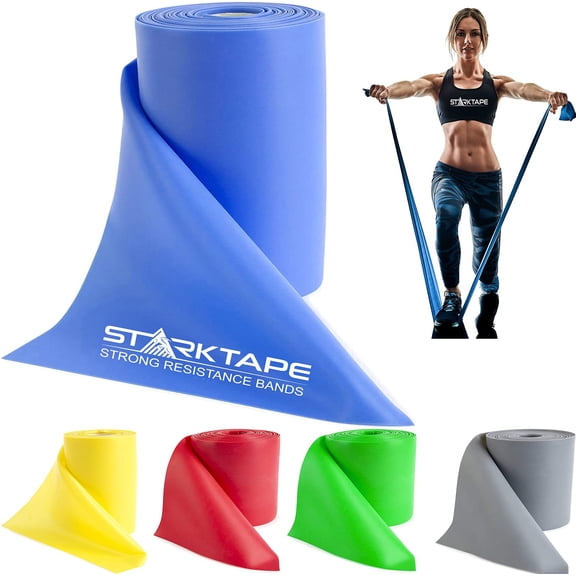 Resistance Bands Professional 8,16, 25, 50 Yards Bulk Rolls. Latex-Free Elastic Physical Therapy Band. No Scent, No Powder - Perfect for Home Exercise, Yoga, Pilates, Gym, Rehab, Workout