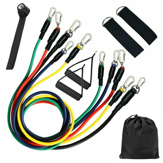 Resistance Bands Set (11pcs), Exercise Bands with Door Anchor, Handles, Carry Bag, Legs Ankle Straps for Resistance Training, Physical Therapy, Home Workouts