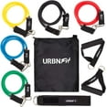thumbnail image 1 of Resistance Bands Set (12 Piece) Includes Door Anchor, Ankle, Wrist Strap, Exercise Guide, 1 of 8
