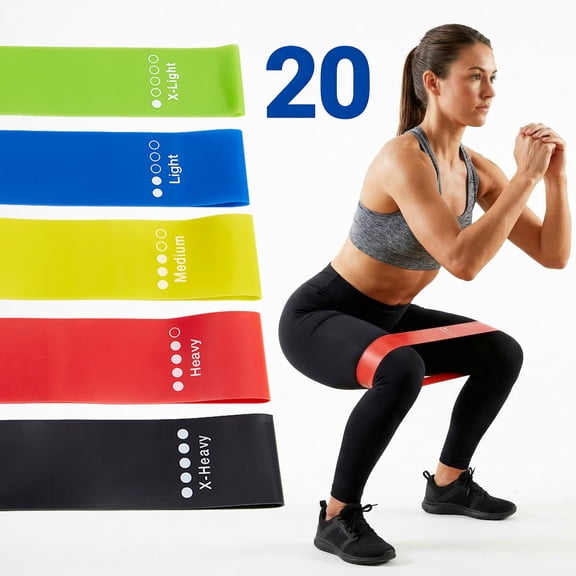 Resistance Bands Set 20/30 Pack, Exercise Bands for Working Out, TPE Elastic Workout Bands for Strength Training, Stretching