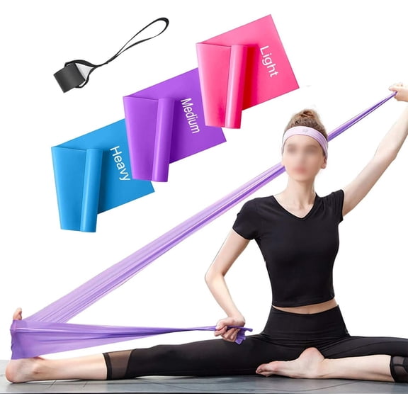 Resistance Bands Set, 3 Pack Professional Latex Elastic Bands for  or Gym Upper & Lower  Exercise, Physical , Strength , Yoga, Pilates, Rehab, Blue & Purple &
