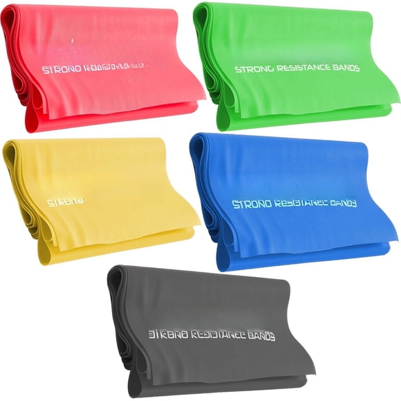 Resistance Bands Set. 3 or 5 Pack Non-Latex Physical , Professional Elastic Band.  for  Exercise, Workout, Strength , Yoga, Pilates, Rehab, Gym