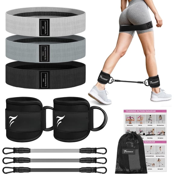 Resistance Bands Set - Ankle Resistance Bands with Cuffs for & Glute Workout, Fabric Booty Bands for Women, Gym Exercise Equipment for , Pilates, Fitness, Yoga, Physical