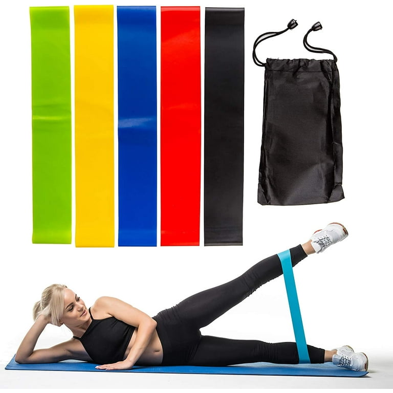 Resistance Bands Set, Exercise Bands of 5, Fitness Equipment For Home Gym,  Booty Bands for Men and Women, 5 Different Resistance Levels- Workout in  Gym, Home, Outdoors, Strength Training, Pilates 