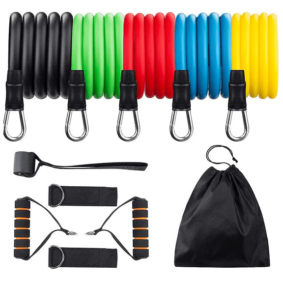 Resistance Bands Set, Exercise Bands with Door Anchor, Handles, Waterproof Carry Bag, Legs Ankle Straps for Resistance Training, Physical Therapy, Home Workouts