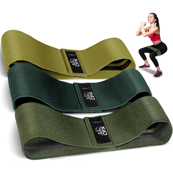 Resistance Bands Set, Exercise Bands with Non-Slip Design for  & Glutes, 3 Levels Workout Bands for Women and Men, Booty Bands for  Fitness, Yoga, Pilates