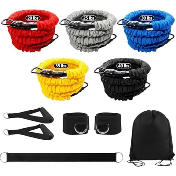 Resistance Bands Set for Working Out, 150lb Exercise Band with Handles Ankle Strap for Physical Fitness Training Stretching Man and Women$$Sport & Recreation Other