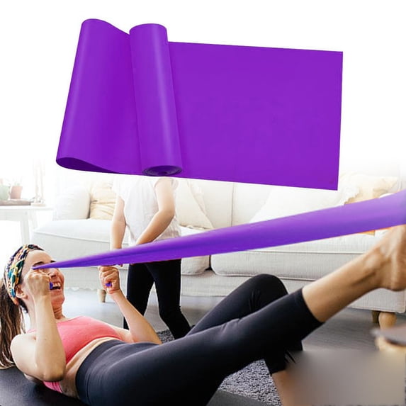 Resistance Bands for Strength Training and Stretching - Exercise Bands for Yoga, Pilates, and Home Workouts - Elastic Stretch Bands for Fitness and Muscle Toning (Purple)