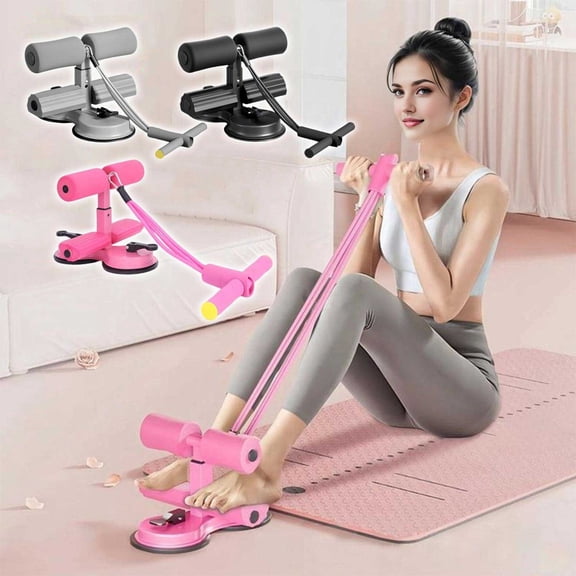 Resistance Bands Suction Cup Fitness Equipment Adjustable Height Sit-Up Bar for Abdominal Core Training Home Gym Floor Workout by MPOISVA