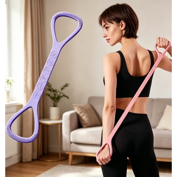 Resistance Bands for Women & Men – Silicone Pull Rope for Shoulder, Back & Arm Workout – Non-Slip Handles, Home Gym, Yoga & Physical Therapy – Toning, Posture Correction