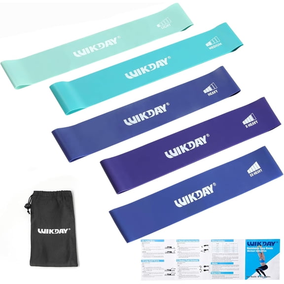Resistance Bands for Working Out Exercise Loop Bands Workout Bands Set for Men Women Body Stretching, Crossfit Training, Home Workout, Physical Therapy, Booty Legs, Set of 5