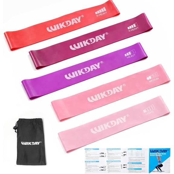 Resistance Bands for Working Out Exercise Loop Bands Workout Bands Set for Men Women Body Stretching, Crossfit Training, Home Workout, Physical Therapy, Booty Legs, Set of 5