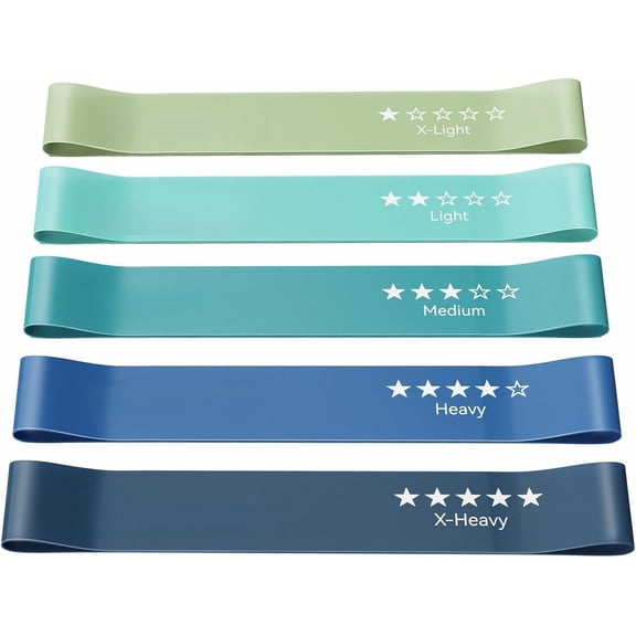Resistance Bands for Working Out, Exercise Bands with 5 Resistance Levels, Latex Resistance Bands Designed for Fitness, Strength and Flexibility Exercises