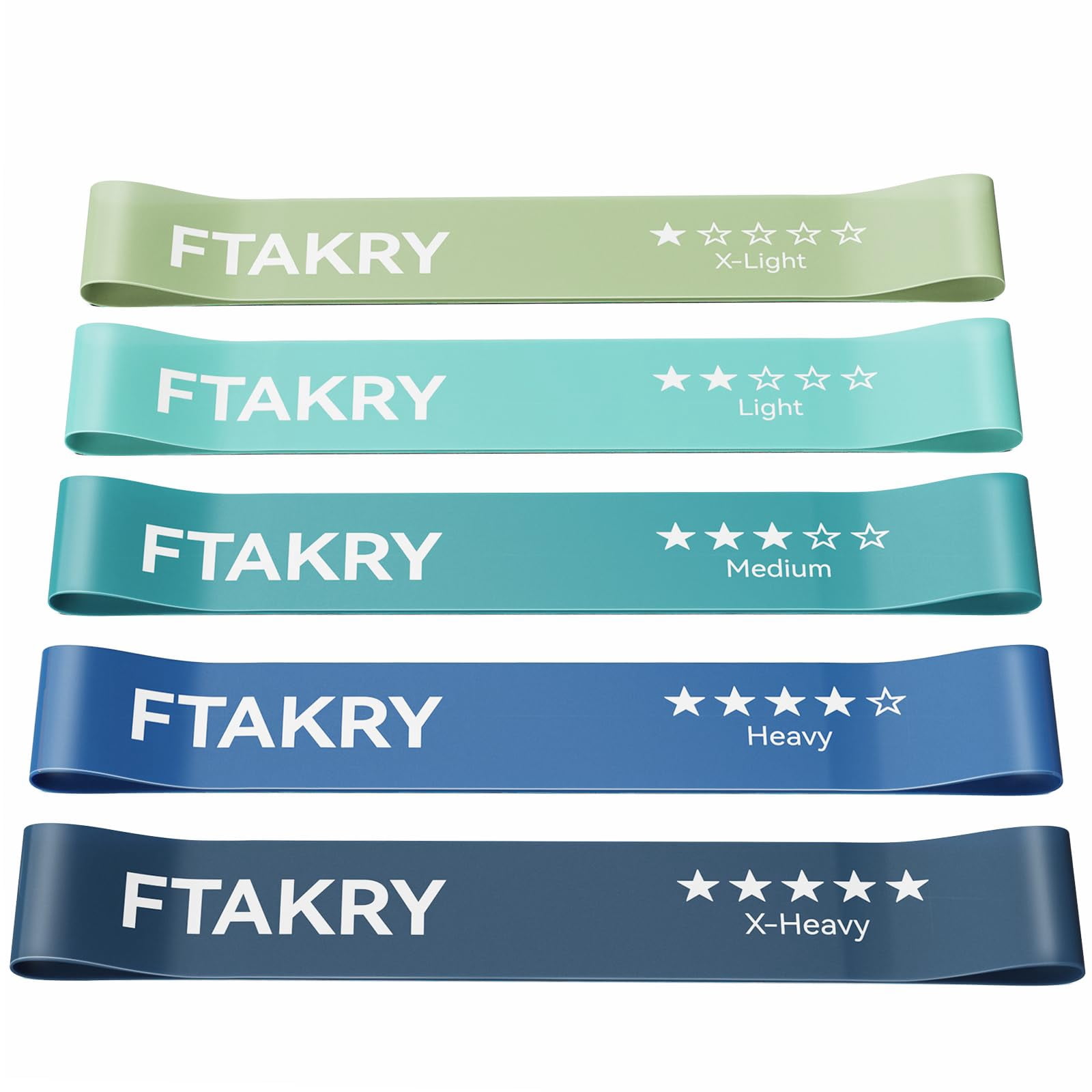 Resistance Bands for Working Out, Exercise Bands with 5 Resistance Levels, Natural Latex Resistance Bands Designed for Home Fitness, Strength Training and Flexibility Exercises