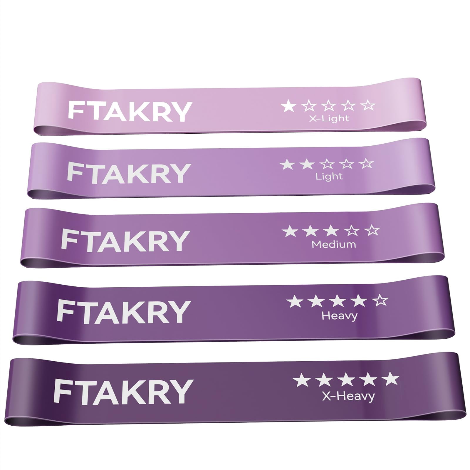 Resistance Bands for Working Out, Exercise Bands with 5 Resistance Levels, Natural Latex Resistance Bands Designed for Home Fitness, Strength Training and Flexibility Exercises