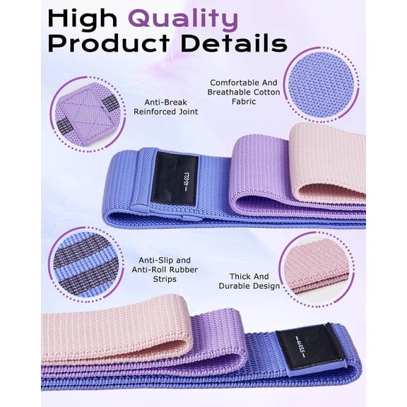 Resistance Bands for Working Out - Booty Bands for Women Men with Workout Guide, Exercise Bands Set for Leg, Butt, Home Gym Fitness, Yoga, Pilates