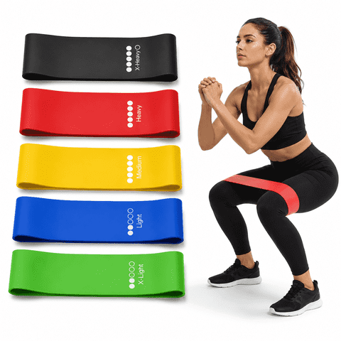 KOYMISKU Resistance Bands Set, 5 Exercise loop Bands for Women and Men, Legs, Glutes, Strength Training, Yoga, Home Gym