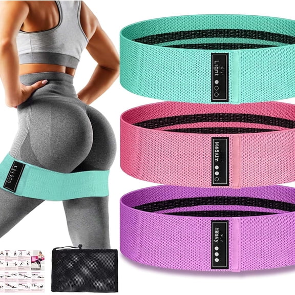 Resistance Bands for Working Out and , Fabric Booty Bands Set, Widen Exercise Bands for Women Men, Pilates Stretch Yoga Starter Set
