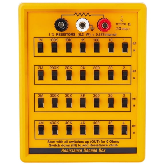 Electronix Express Resistance Decade Box, Seven Decades, 1 Ohm to 11 Meg (1 per Step), Universal