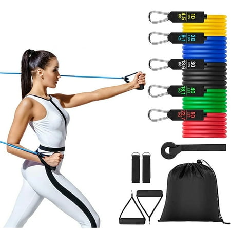 Resistance Exercise Workout Bands for Working Out with Handles for Strength Training Equipment