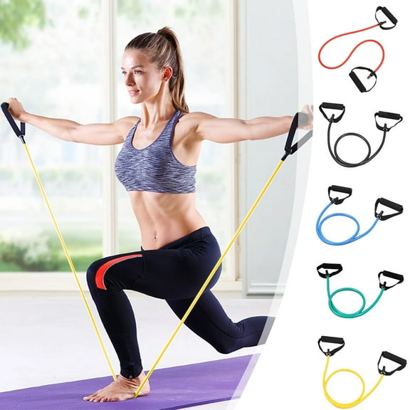 Resistance Fitness Pull Rope | Elastic Bungee Cord for Back, Arm, Shoulder, Neck Exercise | Stretching, Pilates, Yoga, Strength Training | Multicolor | 11.5x1.3cm | 1 Piece