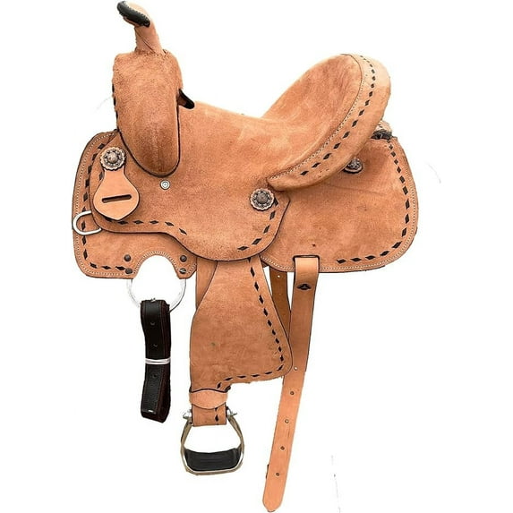 Resistance Genuine New Western Leather Youth Child Horse Pony Ranch Saddle Natural