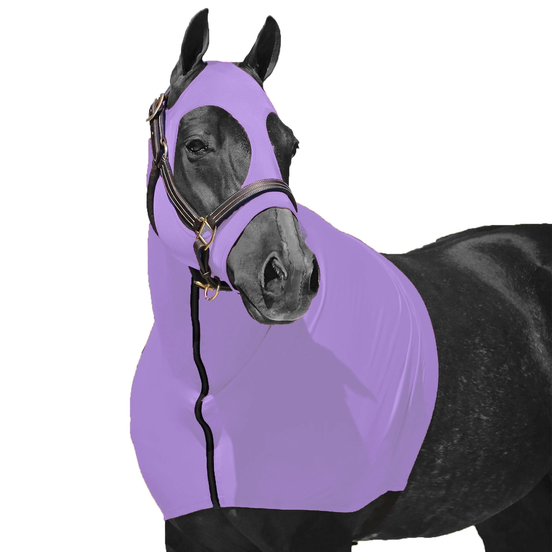 Resistance Horse Hood Slinky Lycra Zippered Mane Braid Shoulder Guard